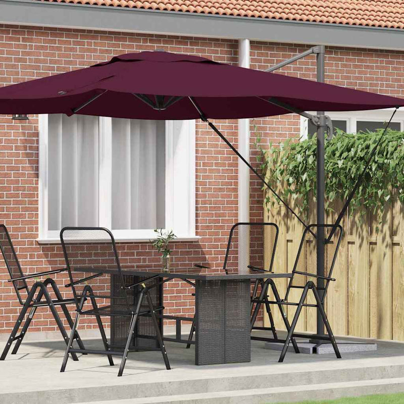 Load image into Gallery viewer, Vidaxl roma parasol rood 286 x 284 x 265 cm aluminium en polyester
