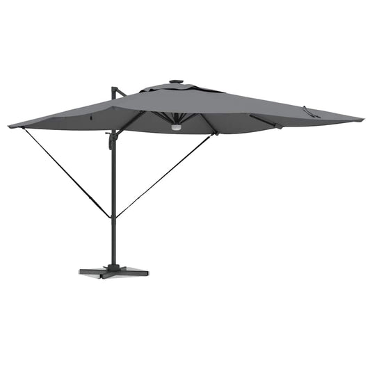 Vidaxl roma parasol met led-striplichten antraciet 286 x 284 x 270 cm