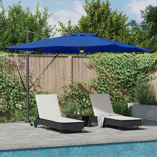 Vidaxl roma parasol blauw 286 x 284 x 270 cm aluminium en polyester