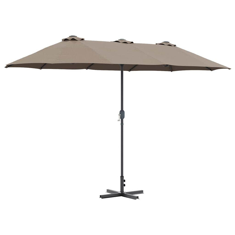 Load image into Gallery viewer, Vidaxl tuinparasol taupe 370 x 197 x 239 cm polyester en aluminium
