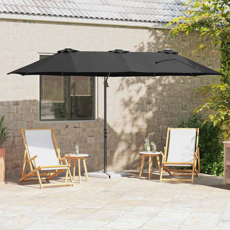 Load image into Gallery viewer, Vidaxl parasol zwart 372 x 198 x 243 cm polyester en aluminium
