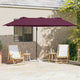 Vidaxl parasol bordeaux rood 372 x 198 x 243 cm polyester en aluminium