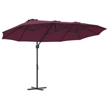 Vidaxl parasol bordeaux rood 372 x 198 x 243 cm polyester en aluminium