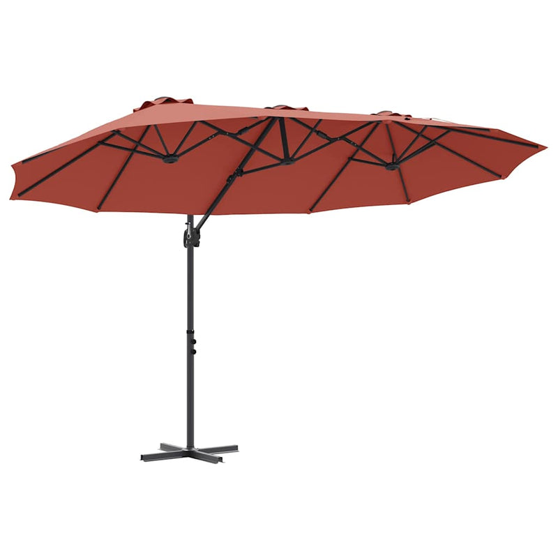 Load image into Gallery viewer, Vidaxl parasol terracotta 372 x 198 x 243 cm polyester en aluminium
