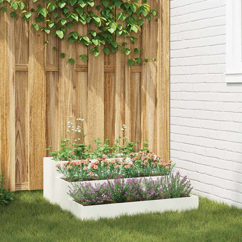 Load image into Gallery viewer, Vidaxl tuin bloempot wit 90 x 90 x 35 cm koudgewalst staal
