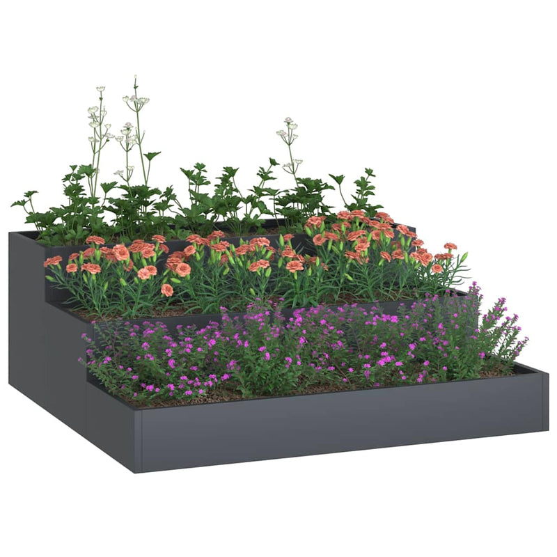 Load image into Gallery viewer, Vidaxl tuin bloempot antraciet 90 x 90 x 35 cm koudgewalst staal
