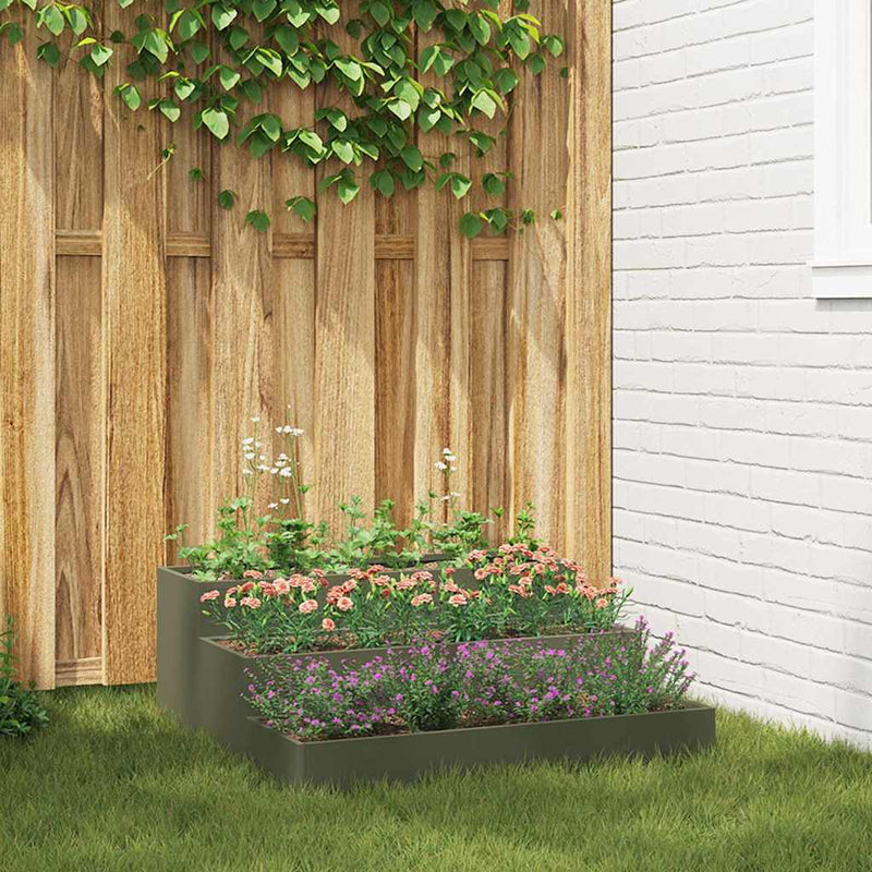 Load image into Gallery viewer, Vidaxl tuin bloempot olijf groen 90 x 90 x 35 cm koudgewalst staal

