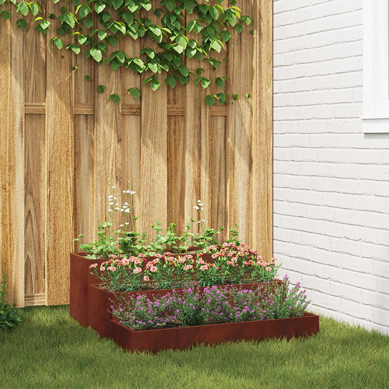 Load image into Gallery viewer, Vidaxl tuin bloempot roestig 90 x 90 x 35 cm cortenstaal
