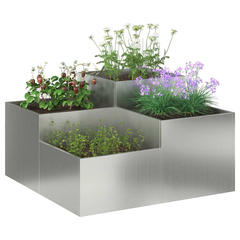 Load image into Gallery viewer, Vidaxl tuin bloempot zilver 80 x 80 x 48 cm gegalvaniseerd staal
