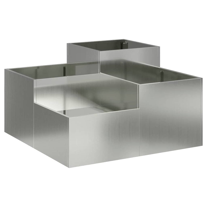 Load image into Gallery viewer, Vidaxl tuin bloempot zilver 100 x 100 x 48 cm gegalvaniseerd staal
