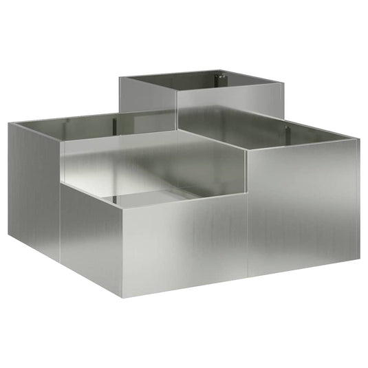 Vidaxl tuin bloempot zilver 100 x 100 x 48 cm gegalvaniseerd staal