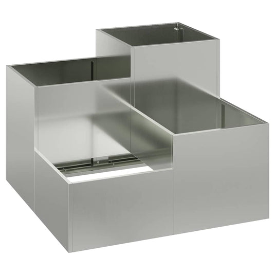 Vidaxl tuin bloempot zilver 80 x 80 x 60 cm gegalvaniseerd staal
