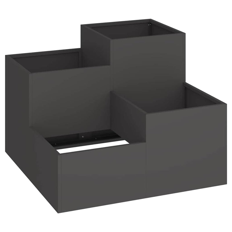 Load image into Gallery viewer, Vidaxl tuin bloempot zwart 100 x 100 x 60 cm staal
