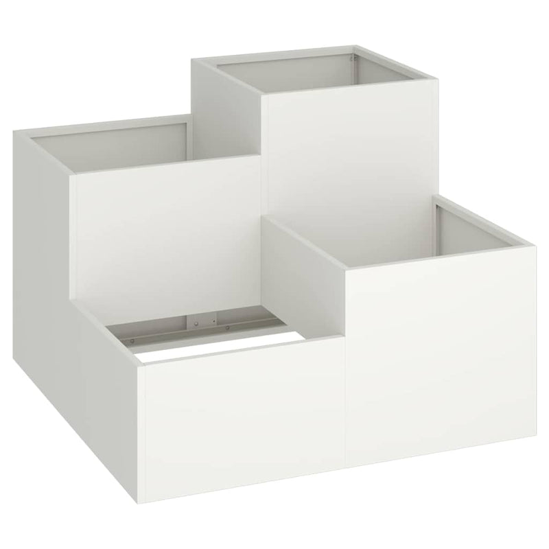 Load image into Gallery viewer, Vidaxl tuin bloempot wit 100 x 100 x 60 cm staal
