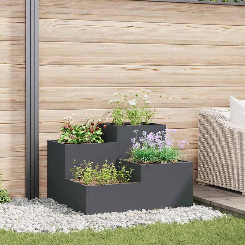 Load image into Gallery viewer, Vidaxl tuin bloempot antraciet 100 x 100 x 60 cm staal
