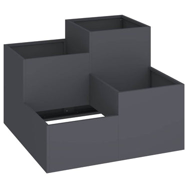Vidaxl tuin bloempot antraciet 100 x 100 x 60 cm staal