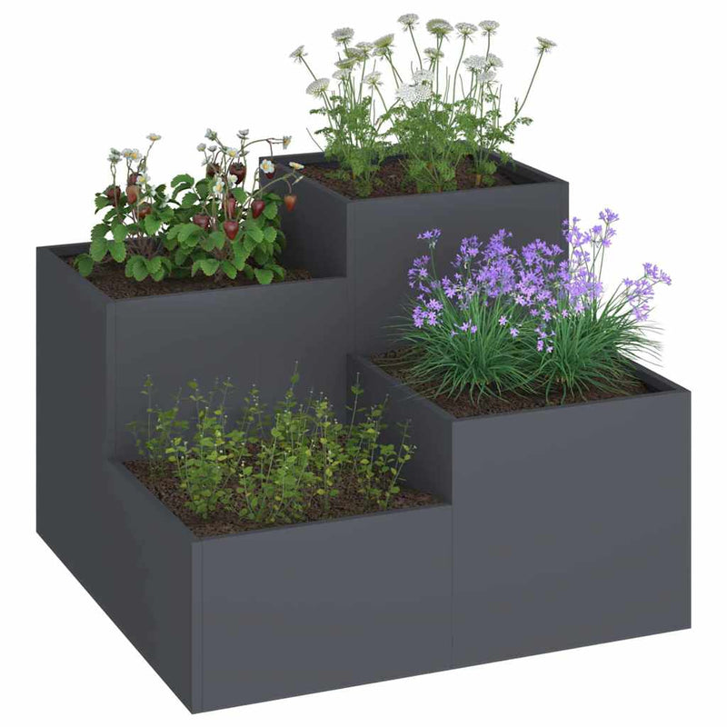 Load image into Gallery viewer, Vidaxl tuin bloempot antraciet 100 x 100 x 60 cm staal

