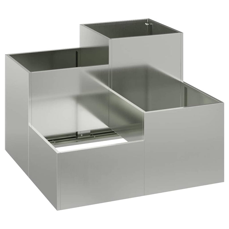 Load image into Gallery viewer, Vidaxl tuin bloempot zilver 100 x 100 x 60 cm gegalvaniseerd staal
