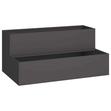 Vidaxl tuin bloempot zwart 100 x 60 x 45 cm koudgewalst staal
