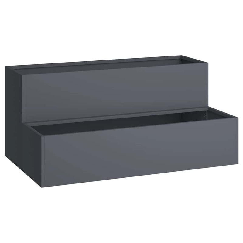 Load image into Gallery viewer, Vidaxl tuin bloempot antraciet 100 x 60 x 45 cm koudgewalst staal
