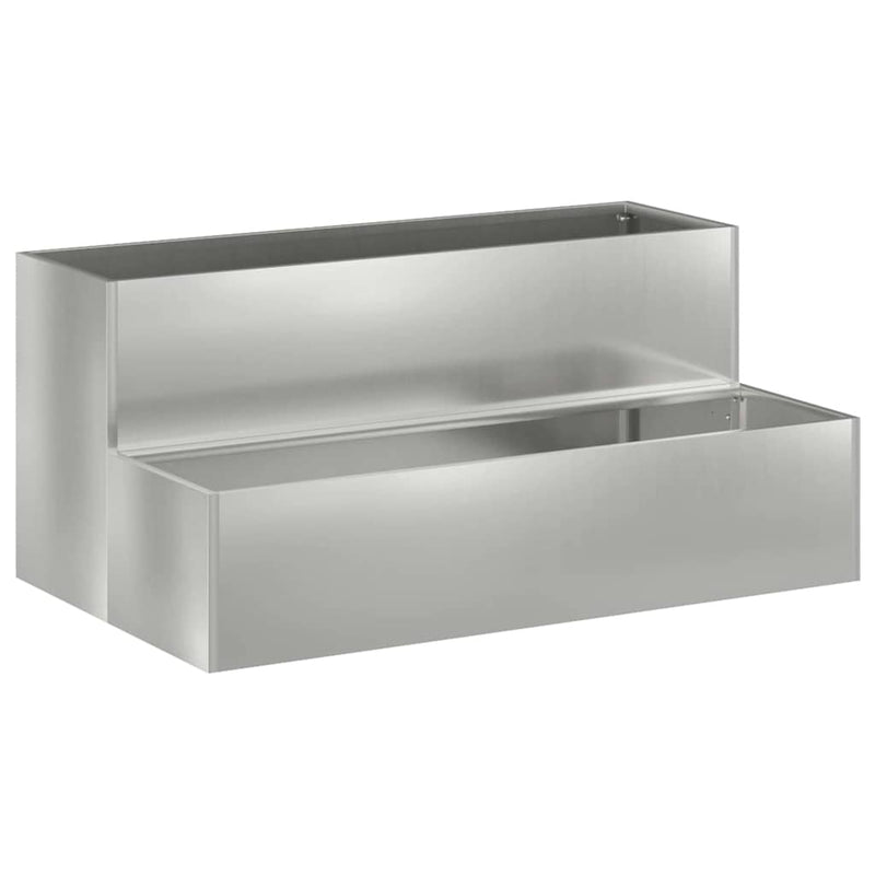 Load image into Gallery viewer, Vidaxl tuin bloempot zilver 100 x 60 x 45 cm gegalvaniseerd staal

