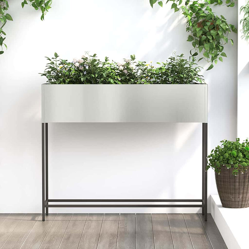 Load image into Gallery viewer, Vidaxl verhoogde tuin plantbak zilver 100 x 26 x 82 cm
