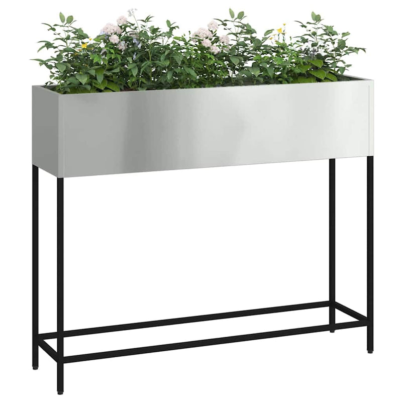 Load image into Gallery viewer, Vidaxl verhoogde tuin plantbak zilver 100 x 26 x 82 cm
