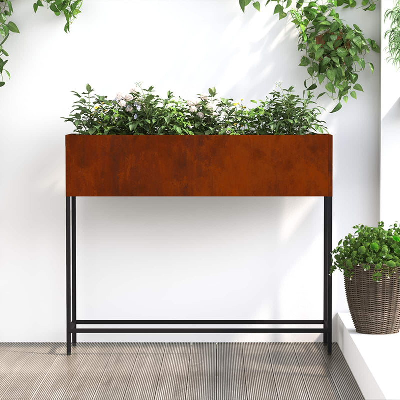 Load image into Gallery viewer, Vidaxl verhoogde tuin plantbak roestig 100 x 26 x 82 cm cortenstaal
