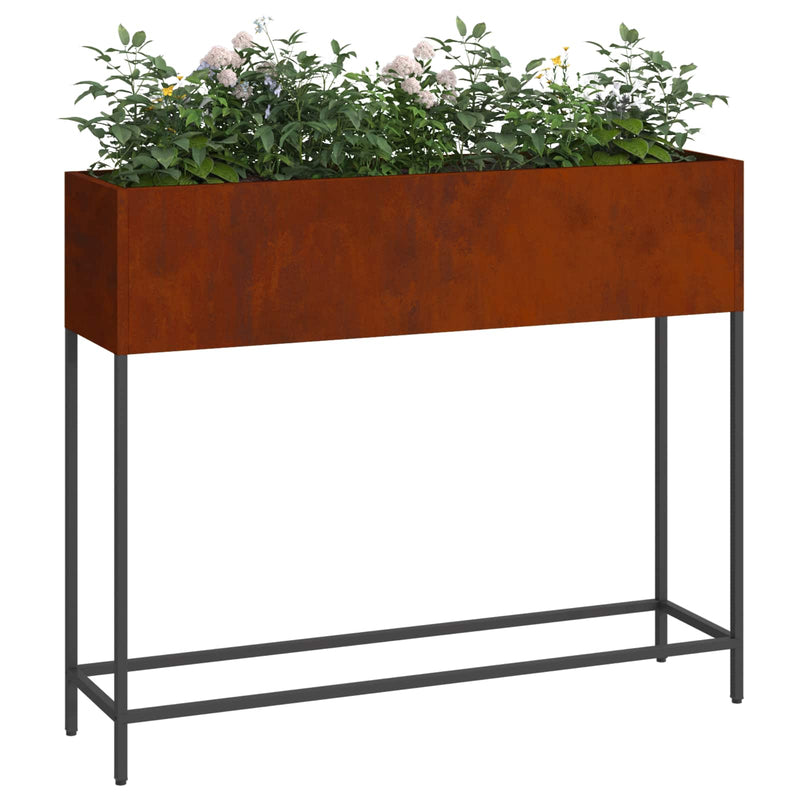 Load image into Gallery viewer, Vidaxl verhoogde tuin plantbak roestig 100 x 26 x 82 cm cortenstaal

