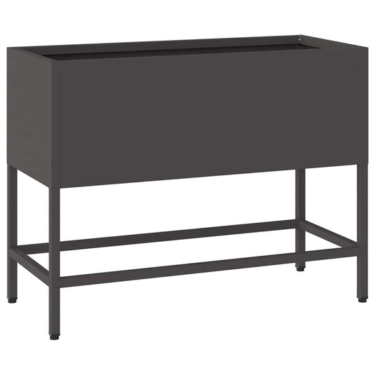 Vidaxl verhoogde tuin plantbak zwart 60 x 26 x 45 cm staal