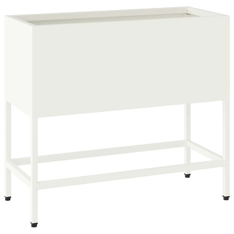 Load image into Gallery viewer, Vidaxl verhoogde tuin plantbak wit 60 x 26 x 45 cm staal
