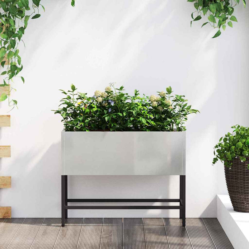 Load image into Gallery viewer, Vidaxl verhoogde tuin plantbak zilver 60 x 26 x 45 cm roestvrij staal
