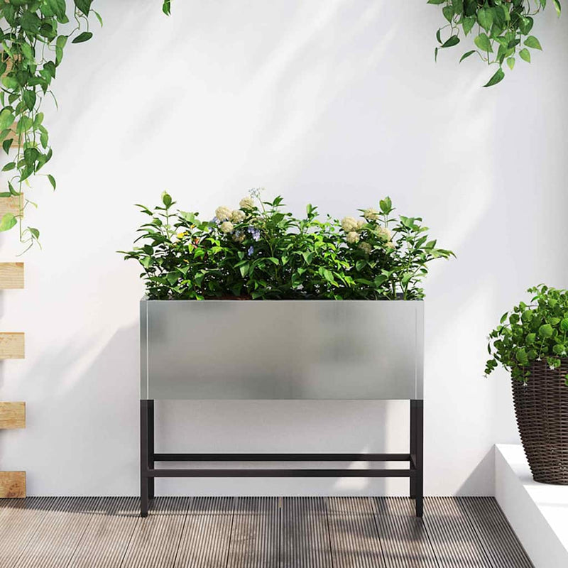 Load image into Gallery viewer, Vidaxl verhoogde tuin plantbak zilver 60 x 26 x 45 cm
