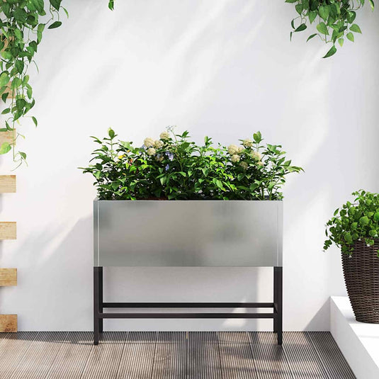 Vidaxl verhoogde tuin plantbak zilver 60 x 26 x 45 cm