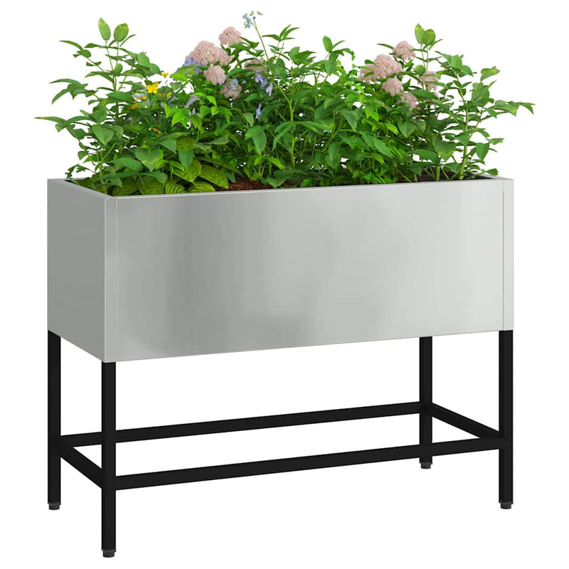 Load image into Gallery viewer, Vidaxl verhoogde tuin plantbak zilver 60 x 26 x 45 cm
