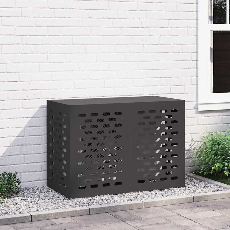 Load image into Gallery viewer, Vidaxl airconditioner hoes zwart 100 x 50 x 70 cm staal
