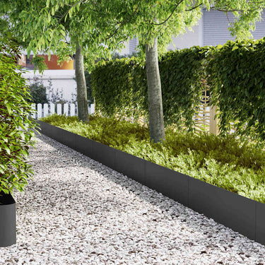 Vidaxl tuinrand 20 pcs zwart 100 x 0.05 x 20 cm koudgewalst staal