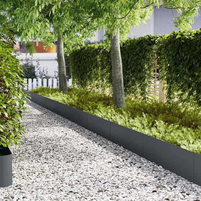 Load image into Gallery viewer, Vidaxl tuinrand 20 pcs antraciet 100 x 0.05 x 20 cm koudgewalst staal
