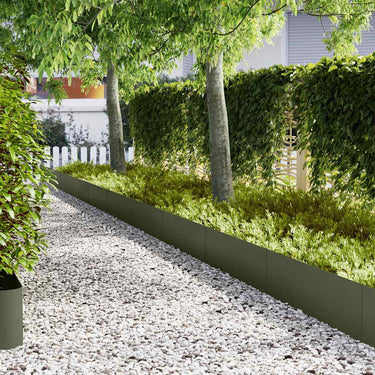 Vidaxl tuinrand 10 pcs olijf groen 100 x 0.05 x 20 cm