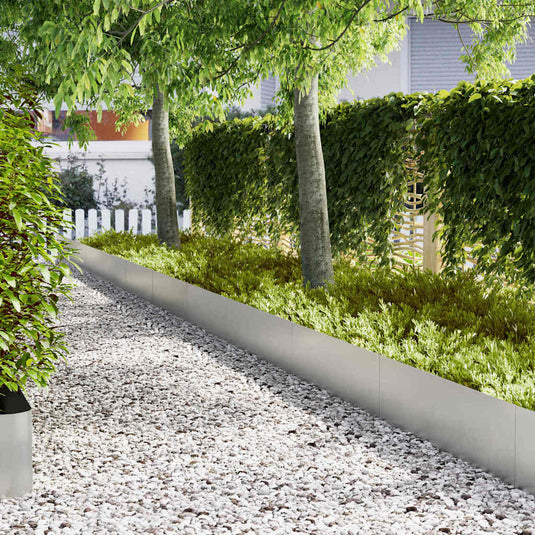 Vidaxl tuinrand 20 pcs zilver 100 x 0.05 x 20 cm gegalvaniseerd staal