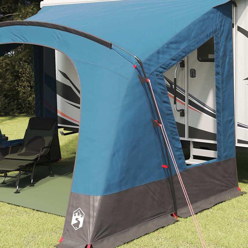 Load image into Gallery viewer, Vidaxl caravan tent met dak met opslag blauw 410 x 275 x 245 cm
