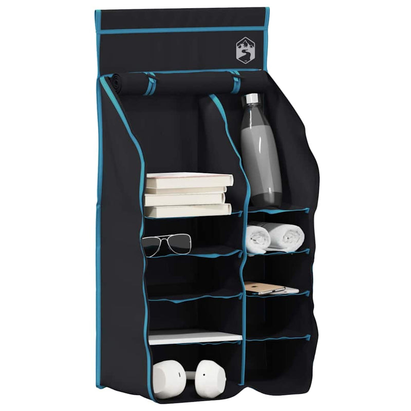 Load image into Gallery viewer, Vidaxl hangende tent organizer 10 vakken zwart 40,5 x 25 x 80 cm
