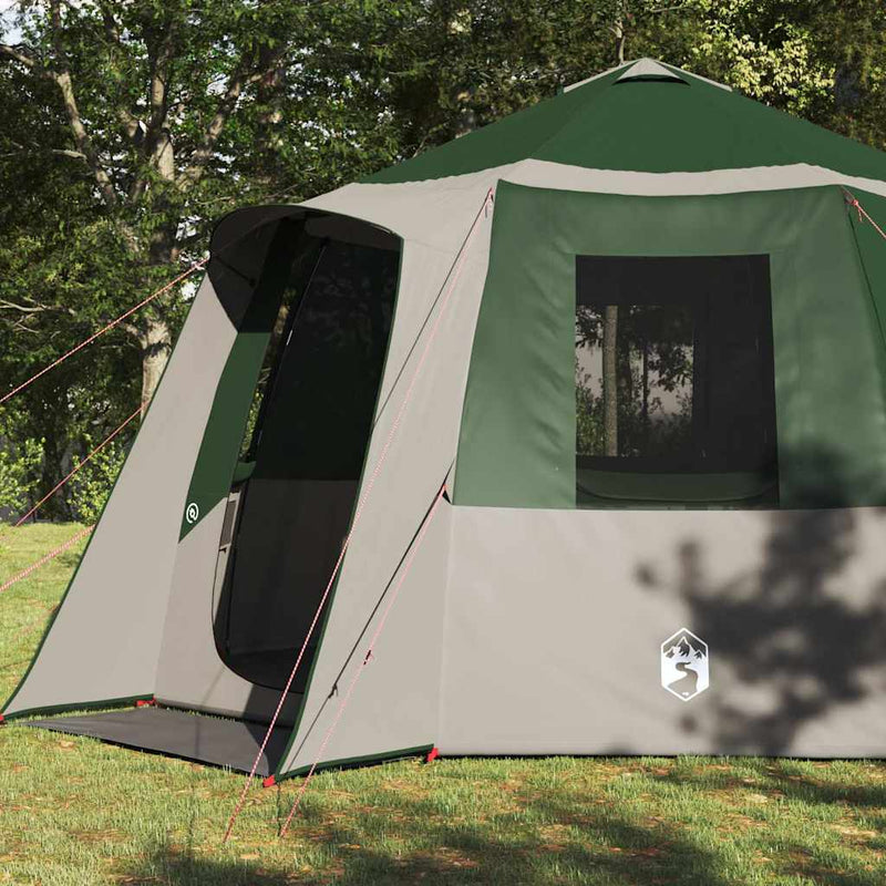 Load image into Gallery viewer, Vidaxl huisje tent met dak met opslag groen en wit 405 x 405 x 273 cm
