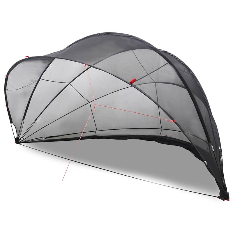 Load image into Gallery viewer, Vidaxl pooldome zwart 546 x 516 x 250 cm 185t polyester met pu-coating
