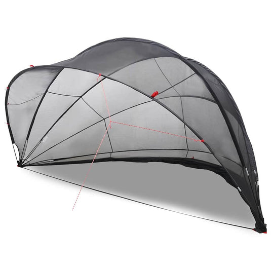 Vidaxl pooldome zwart 546 x 516 x 250 cm 185t polyester met pu-coating