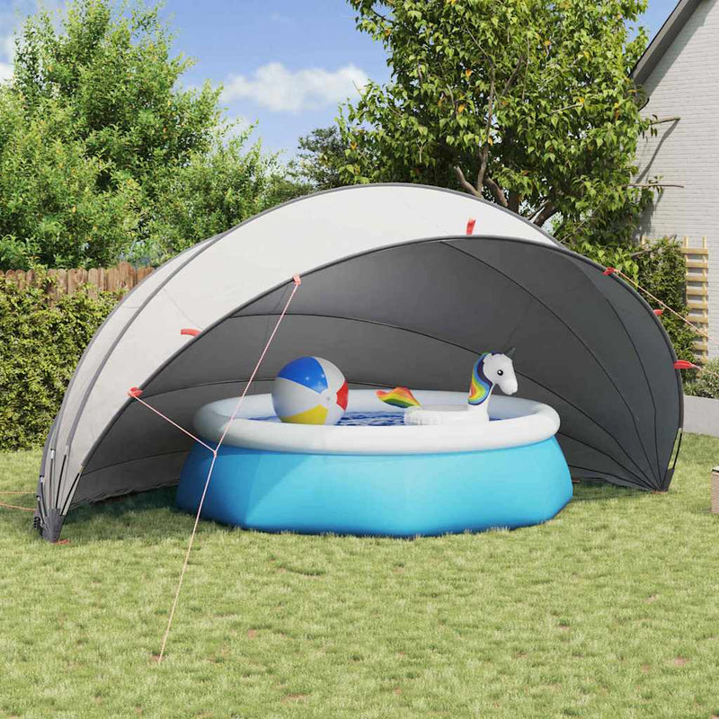 Load image into Gallery viewer, Vidaxl pooldome grijs en oranje 592 x 590 x 275 cm
