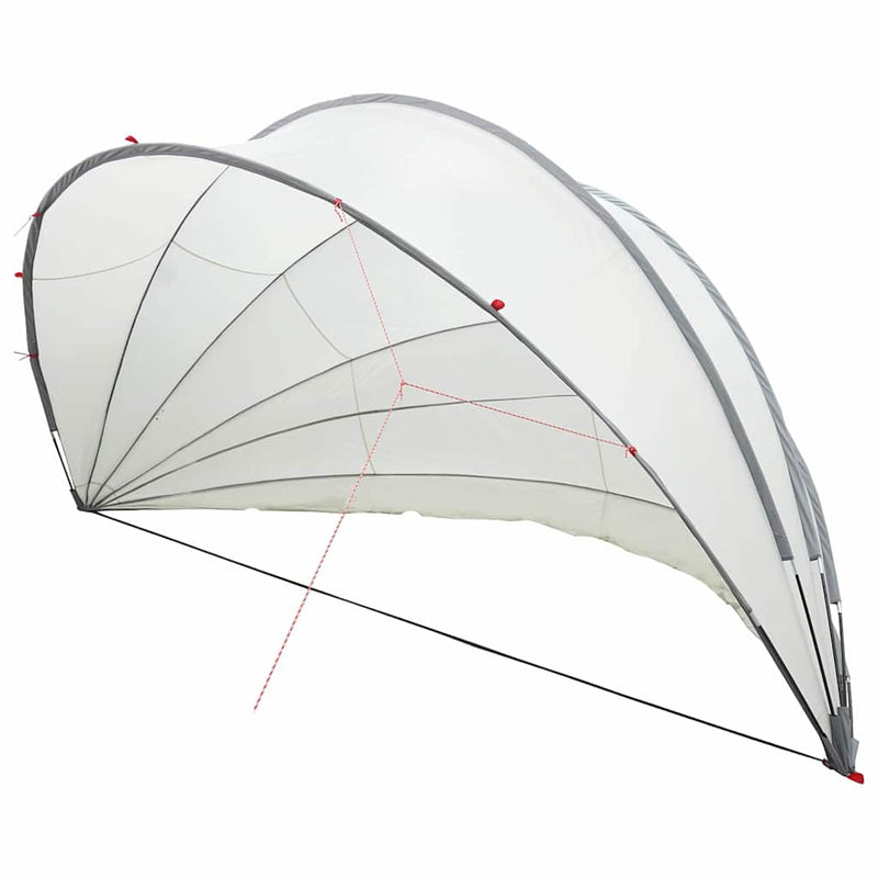 Load image into Gallery viewer, Vidaxl pooldome grijs en oranje 592 x 590 x 275 cm
