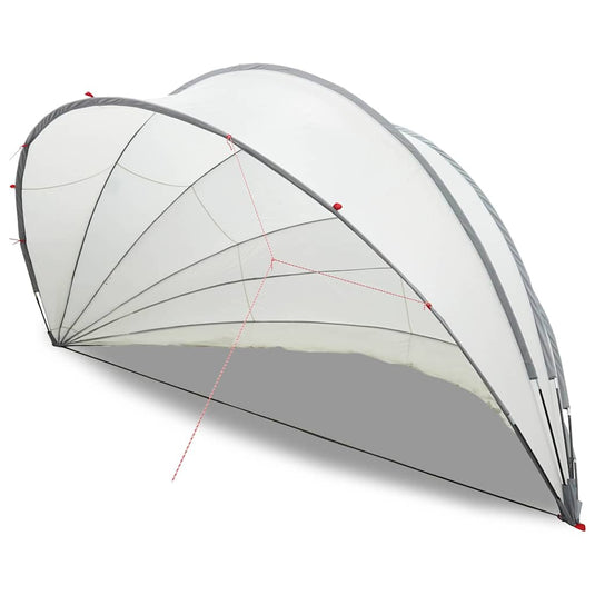 Vidaxl pooldome grijs en oranje 592 x 590 x 275 cm