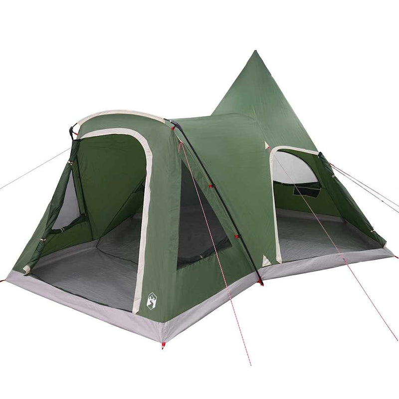 Load image into Gallery viewer, Vidaxl teepee tent met dak met opslag groen 545 x 450 x 295 cm
