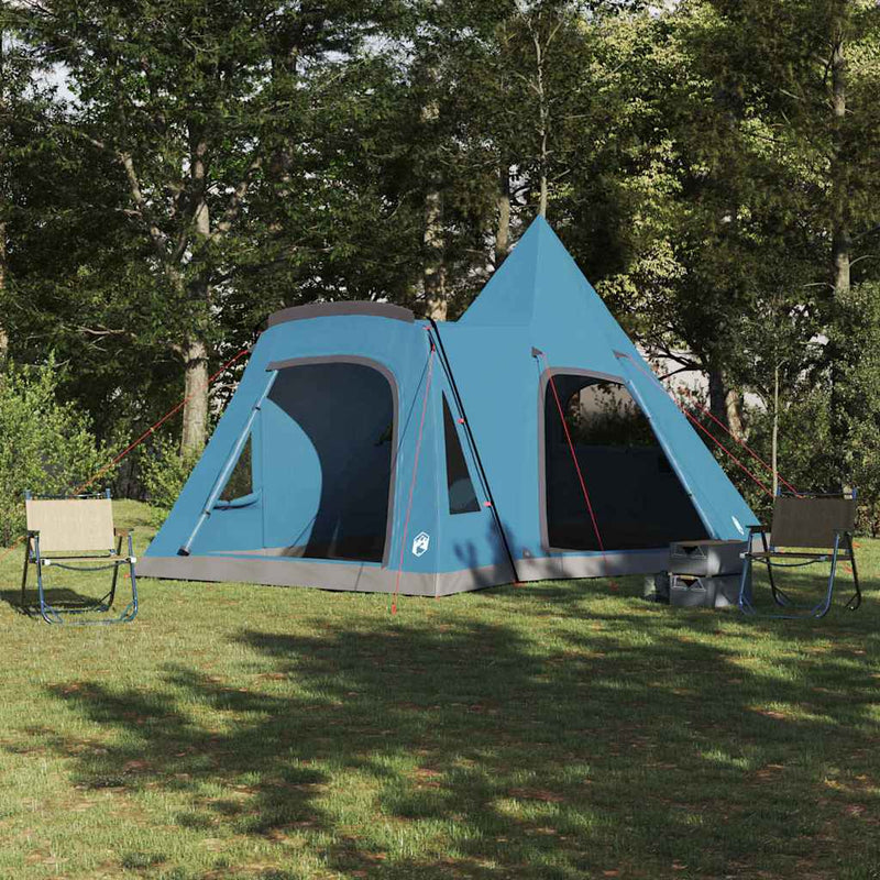 Load image into Gallery viewer, Vidaxl teepee tent met dak met opslag blauw 545 x 450 x 295 cm
